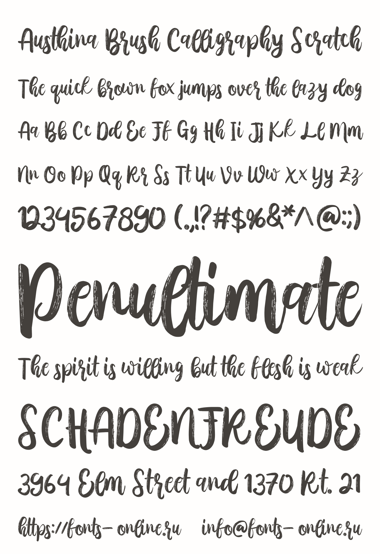Austhina Brush Calligraphy Scratch Free Font Download